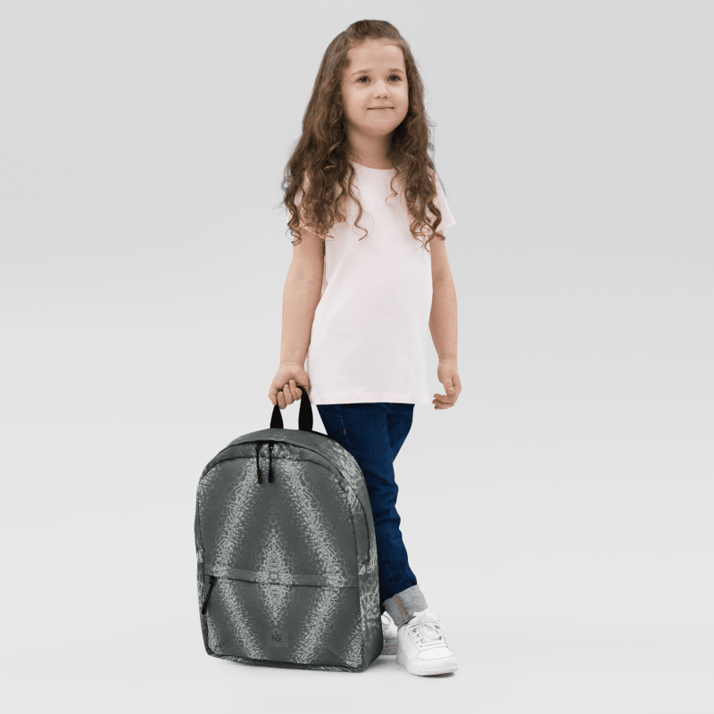 Monochrome Abstract Art Backpack — V-Shaped Splatter Print | Wearable Art